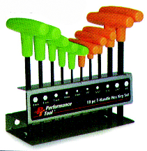 KEY HEX SET T-HANDLE SAE & METRIC 10-PC PLASTIC - Sets